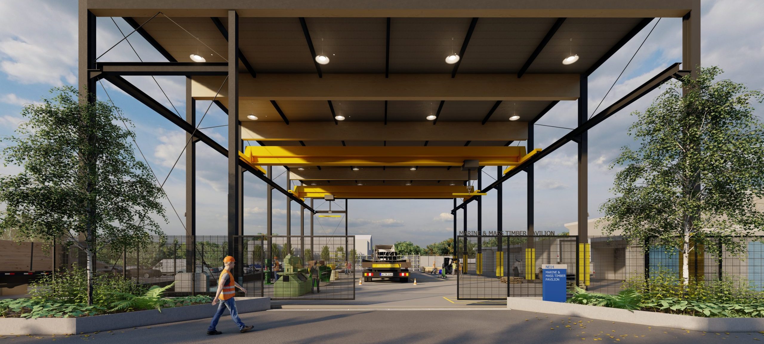 Rendering of the BCIT Marine & Mass Timber Pavilion.